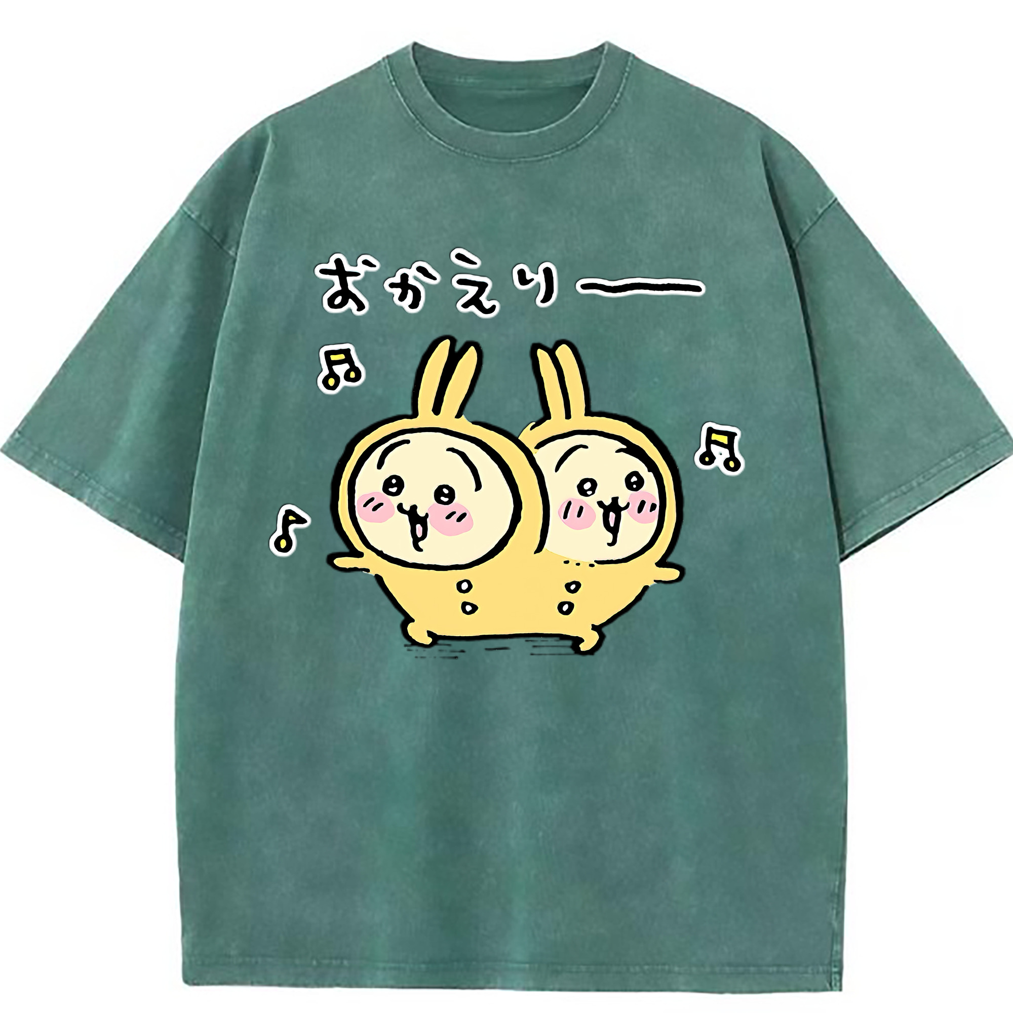 （画像用） ちいかわ うさぎ Chii-kawa usagi 綿100% ヴィンテージ風 半袖Tシャツ（フロントプリント）